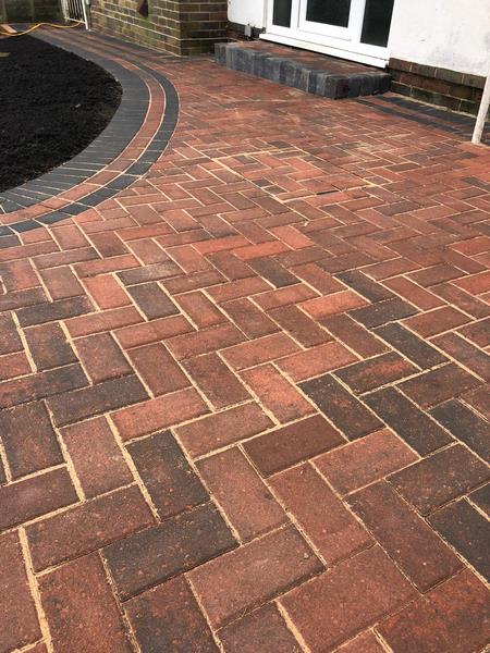 kent red grey block paved driveway sevenoaks