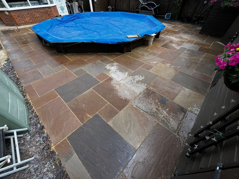indian sandstone patio swimming pool herne bay kent 2