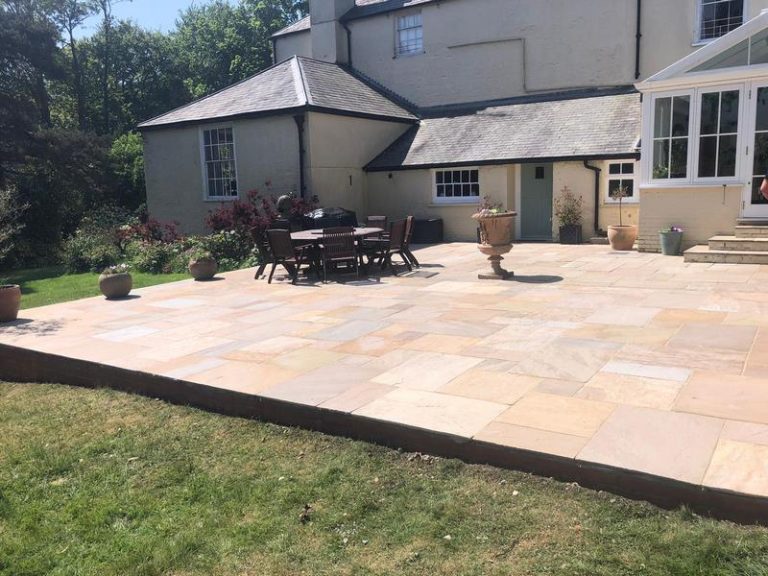indian sandstone patio extension canterbury 06