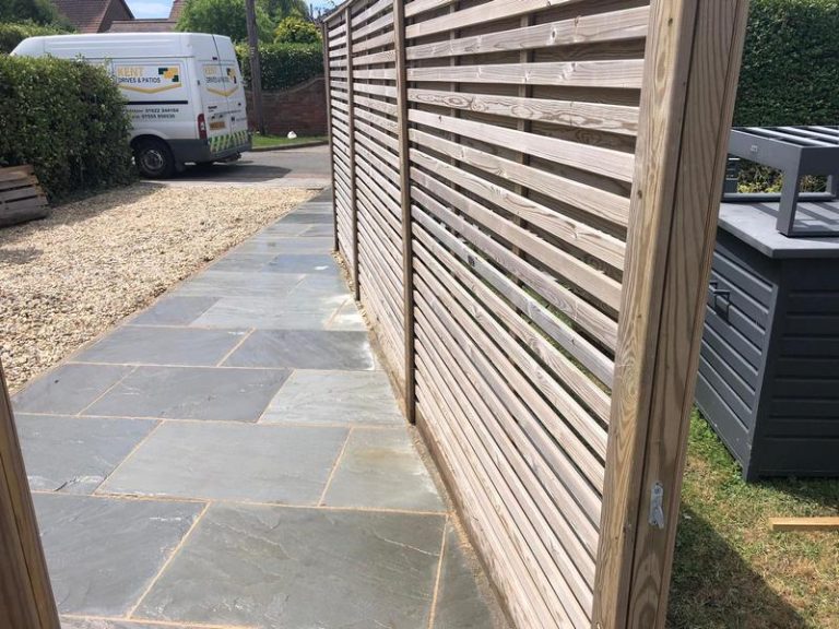indian sandstone patio path dymchurch 02