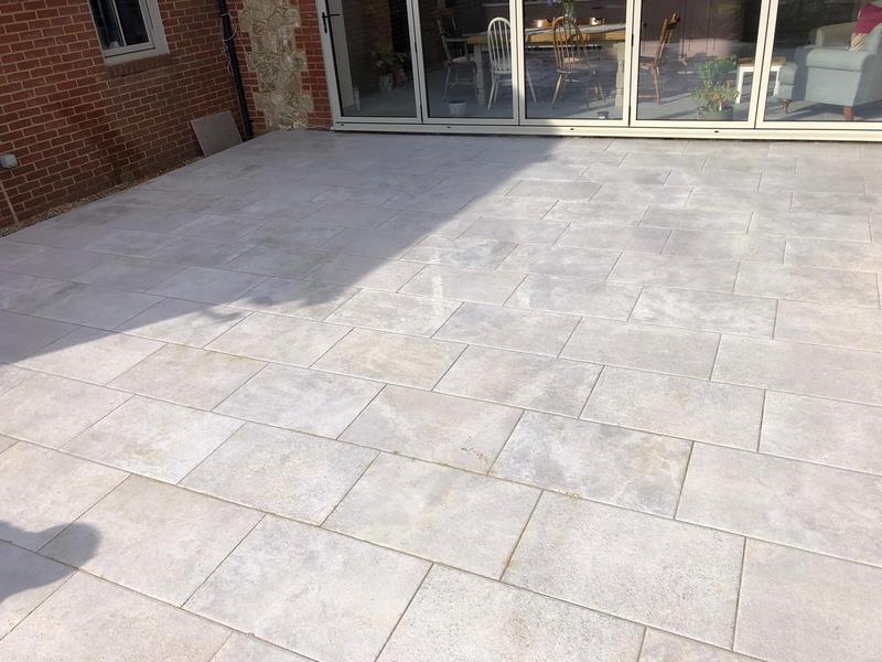 porcelain tile patio completed in lenham 14